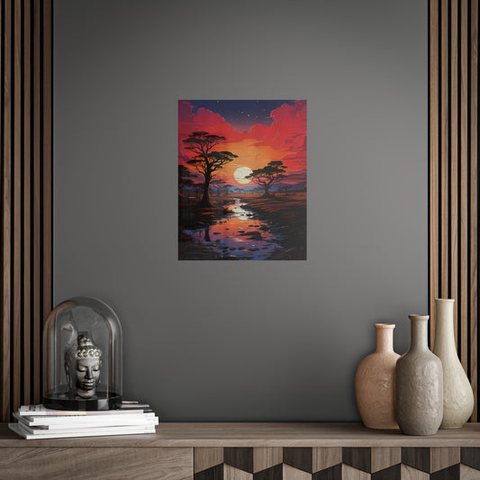 Safari Sunset Poster