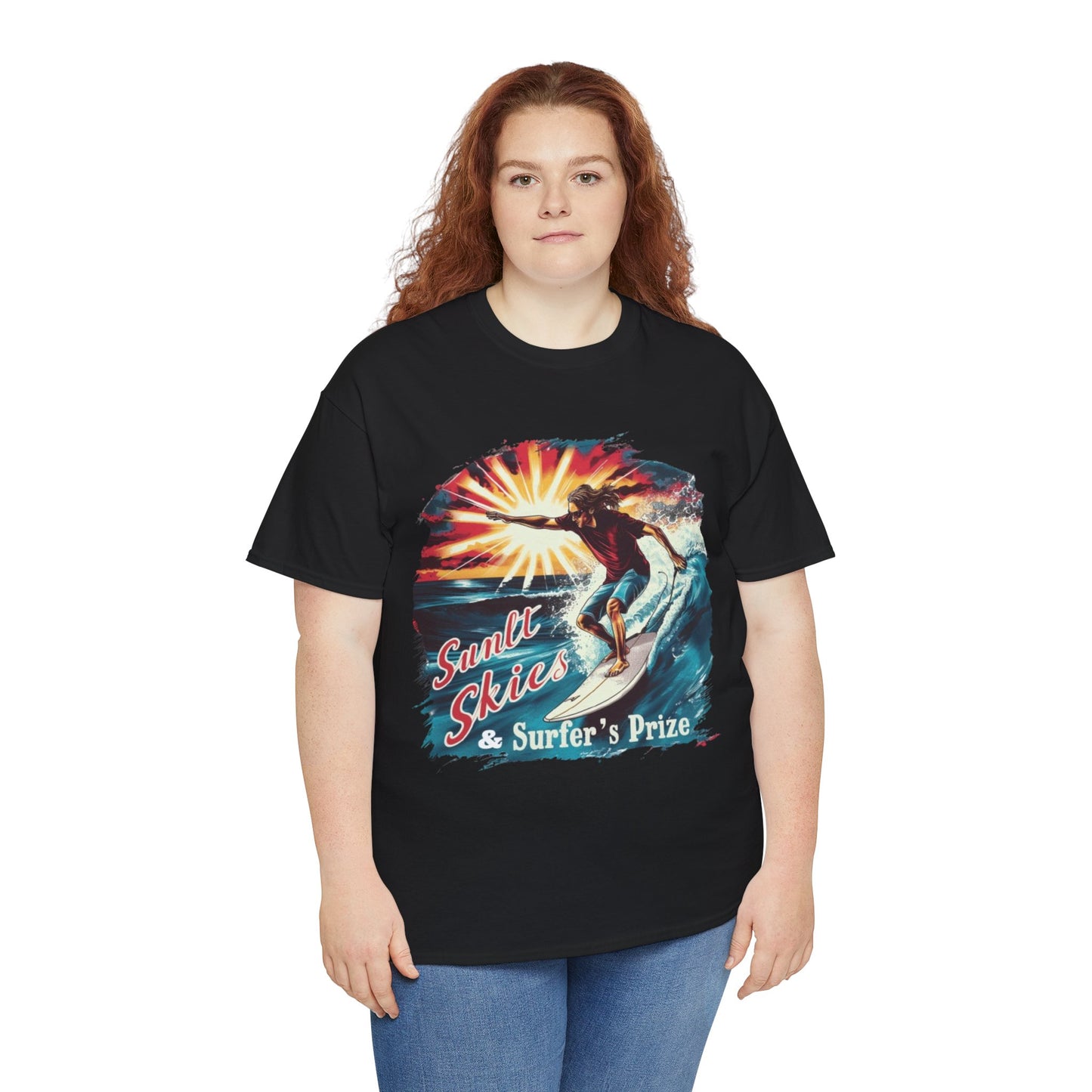 IOGDJ Sunlit Skies and Surfer's Prize Unisex Heavy Cotton Tee