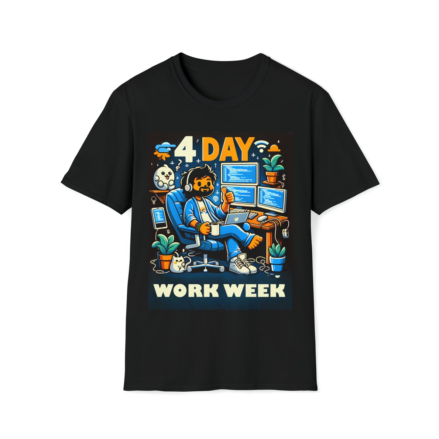 4 Day Work Week Geeky Threads Unisex Softstyle T-Shirt