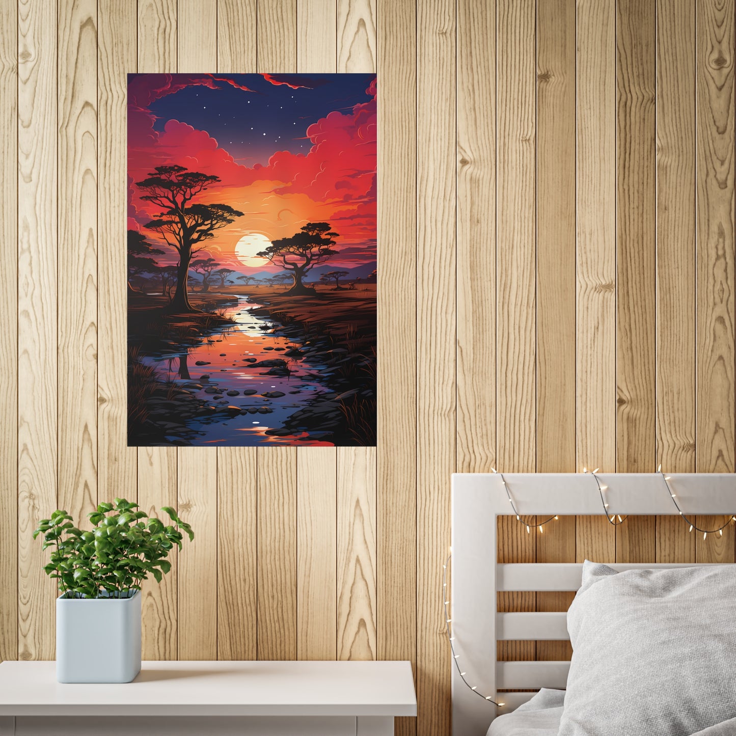 Safari Sunset Poster