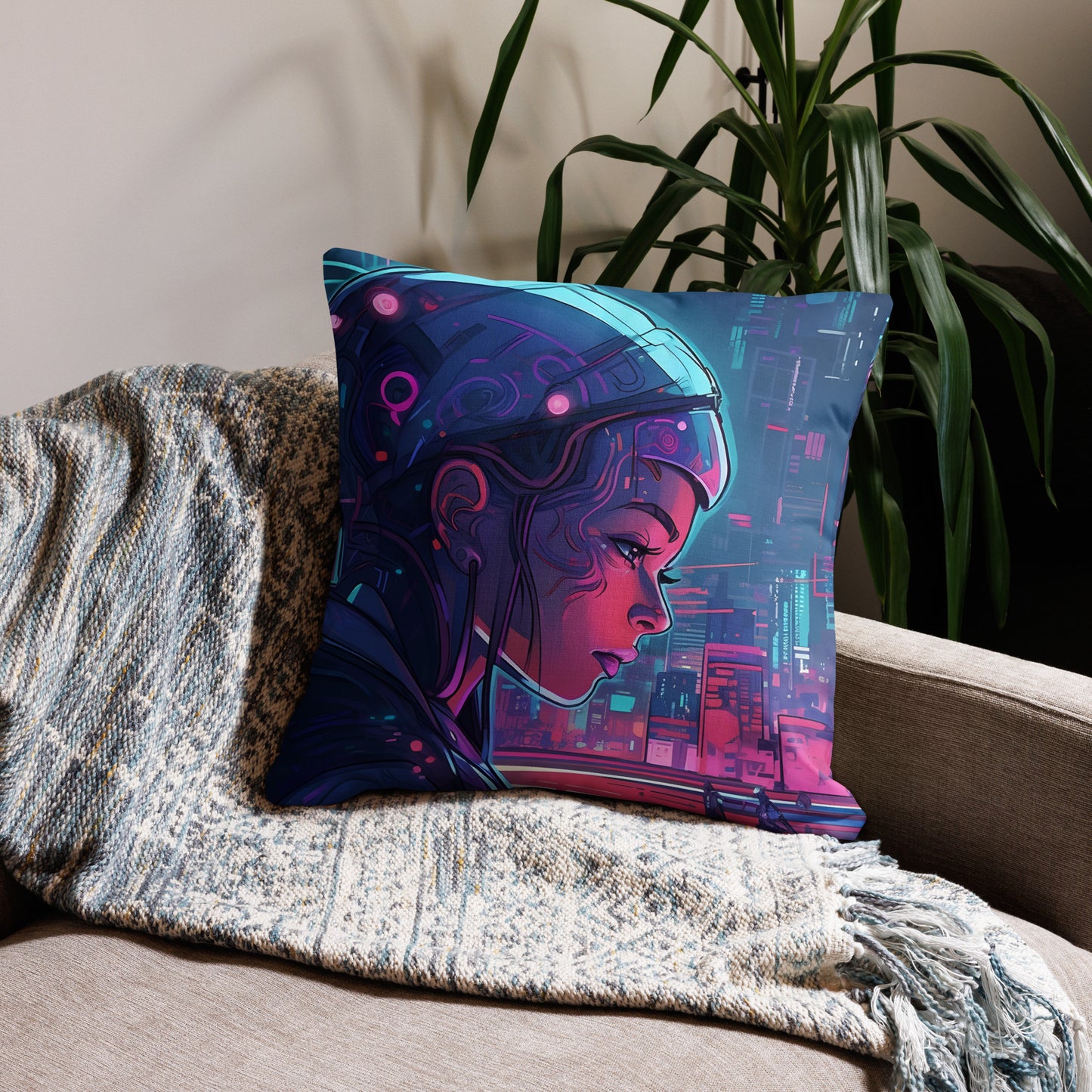 Glitch Goddess Premium Pillow Case