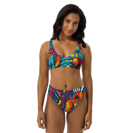 Ultraviolet Urbanity Recycled high-waisted bikini