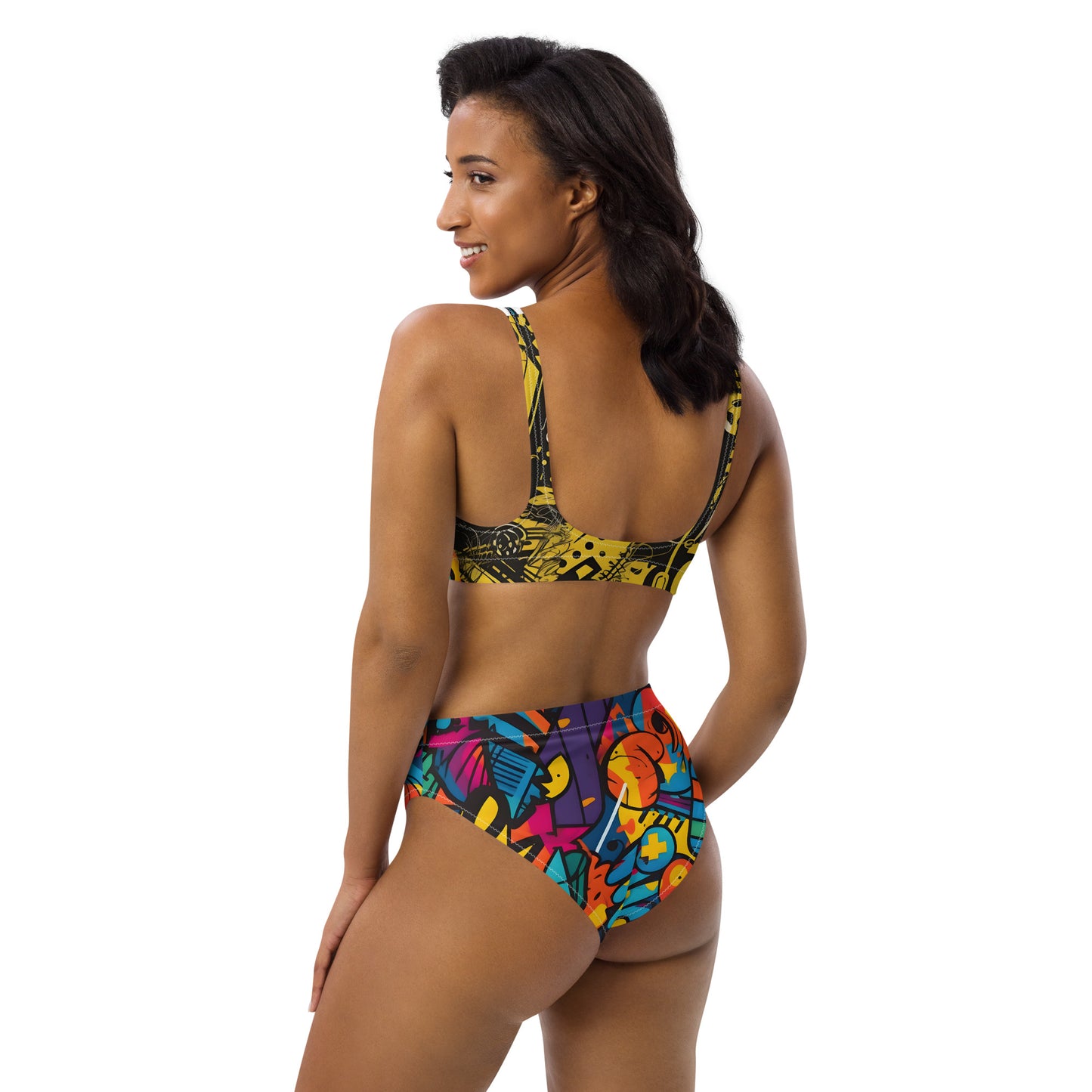 Ultraviolet Urbanity Recycled high-waisted bikini