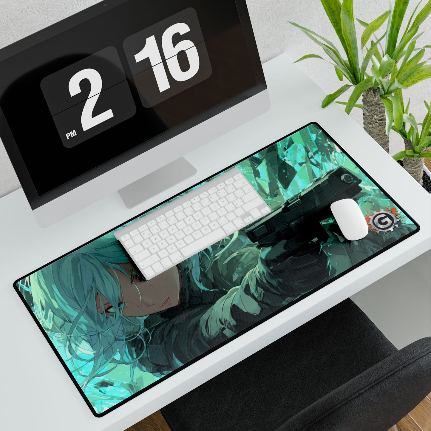 Gamer Desk Mat — Action Anime Girl Gaming Mousepad