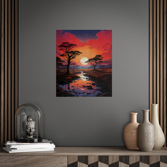 Safari Sunset Poster