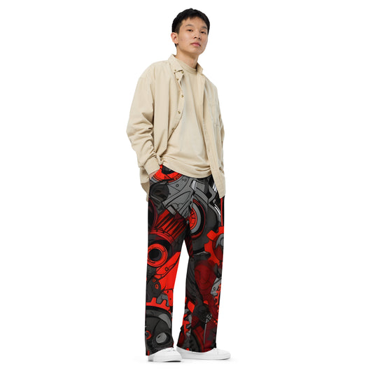 Geared All-over print unisex wide-leg pants